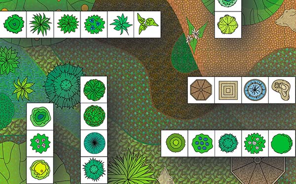 Artisans Gardens Landscape Design Symbols in Plan View Color